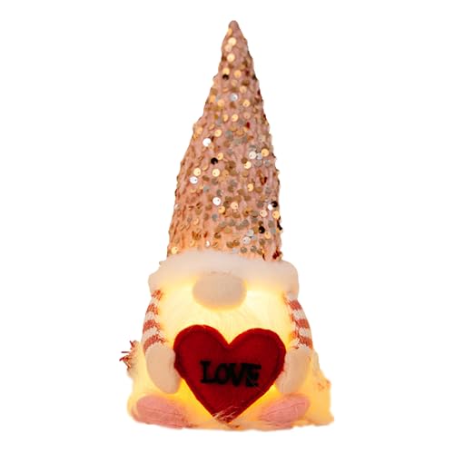 Valentine LED Doll - Giocattolo di peluche senza viso luminoso, regalo di figura illuminata decorativa | Decorare Glow de Valentine con corpo in tessuto morbido, perfetto per il comodino e l'