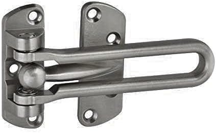 EYE BERRY Swing Bar Lock for Hinged Swing-In Doors – Secondary Security Lock for Door and Security, 3-7/8 In. Bar Length, Diecast Zinc Construction, Classic s s Finish (Single Pack)