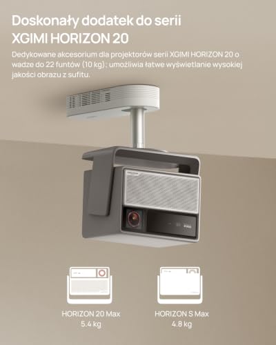 XGIMI Uchwyt Sufitowy 2026, Kompatybilny z Serią Horizon 20 (do 5,4 kg) oraz Horizon S Max, Ukryte Prowadzenie Kabli, Aluminium Lotnicze, Obciążenie 10 kg