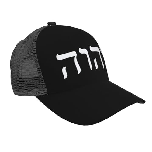 YHWH Mesh Baseball Cap - Classic Adjustable Peaked Cap, Trucker Hat for Men and Women
