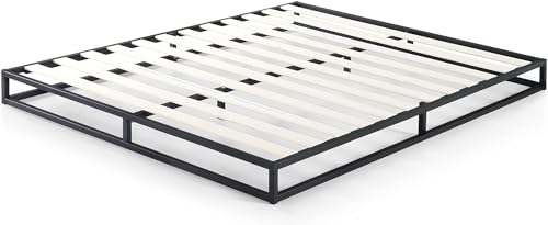 Zinus Joseph Letto 120x190 cm - Strutura letto 15 cm di altezza con contenitore sotto il letto - Struttura letto a piattaforma in metallo con supporto a doghe in acciaio - Nero