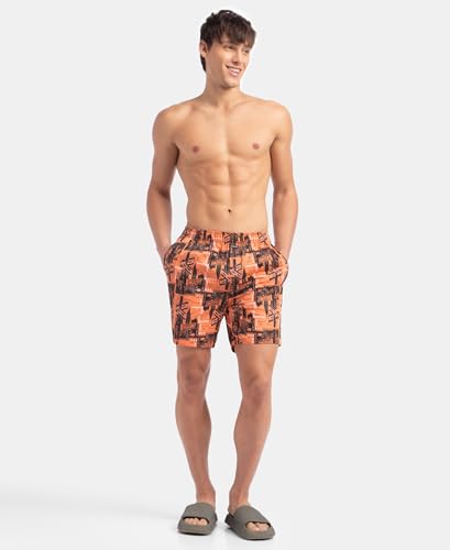 Image of Jockey NY07 Men's Super Combed Cotton Satin Weave Printed Boxer Shorts with Side Pocket