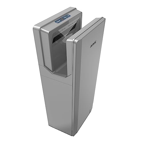 AIKE Swift Professioneller Händetrockner mit HEPA-Filter, Geometrisches Design, 90M/S Luftstrom, Für stark frequentierte Badezimmer, 1850W 220V (Silber)