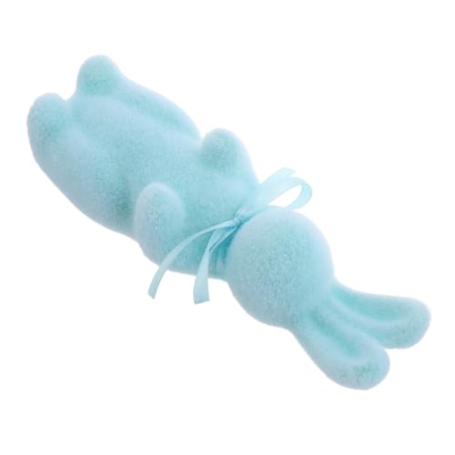 HIAKDOFT Osterdeko Flockierte Hasenfigur Realistische Kaninchenstatue Für Tisch Garten Und Frühlingsfest Kunststein-Dekoration Für Ostern