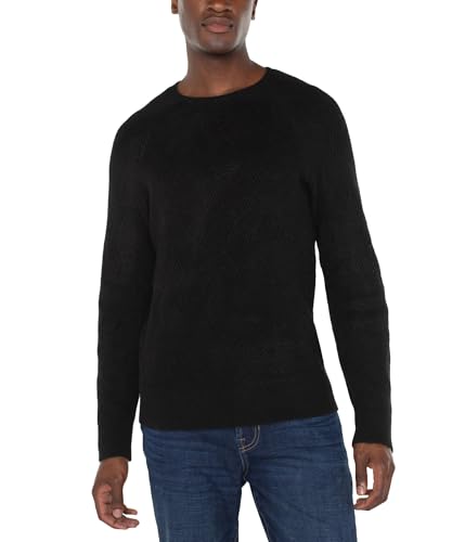 Liverpool Los Angeles Men's Crew Neck Raglan Sweater, Black