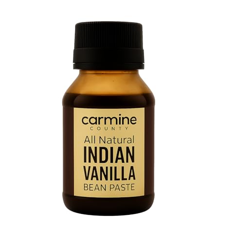 Carmine County All Natural Indian Vanilla Bean Paste, 80g – Pure & Authentic Vanilla Flavor for Baking, Desserts & Cooking