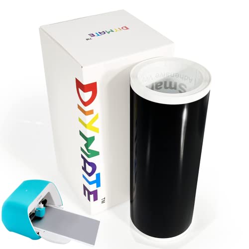 Smart Vinyl Permanent für Cricut Joy, 14cm*300 cm Schwarz Vinylfolie Plotter, Plotterfolie Selbstklebend, Blätter Transferfolie für Partydekoration, Aufkleber Cover