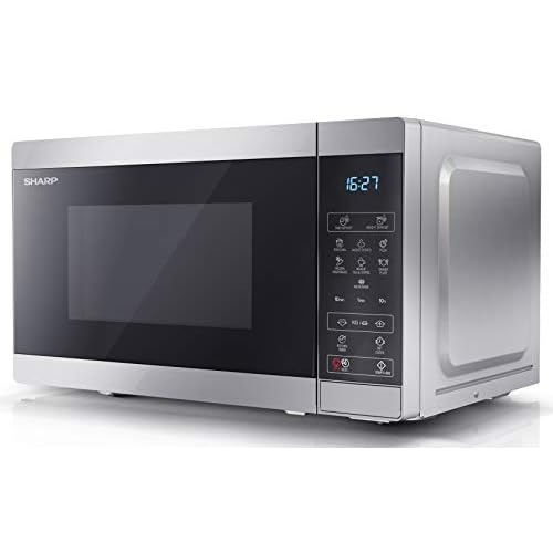 SHARP YC-MS02U-S Compact 20 Litre 800W Digital Microwave, 11 power levels, ECO Mode, defrost function, LED cavity light – Silver