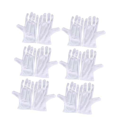 Gadpiparty 12pares Guantes Elásticos Guantes De Trabajo De Etiqueta Joyería Protección Cómodos Talla Para Jardinería Construcción