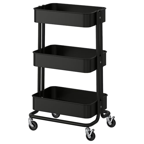 ProTuning RÅSKOG - Carrito negro, 35 x 45 x 77 cm