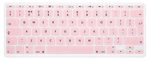 HRH English Language Silicone Keyboard Cover Skin for MacBook Air 11.6 Inch for MacBook 11" A1370 A1465 European/ISO Layout Keyboard Portector-Baby Pink
