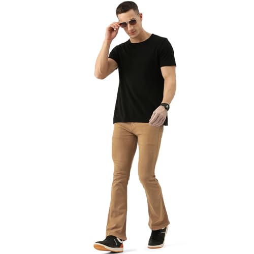 Image of PARIS HAMILTON Men Bootcut Fit Stretchable Bellbottom Denim Jeans