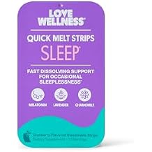 Love Wellness Sleep* Quick Melt Strips - Fast-Dissolving Sleep Support with Melatonin and Calming Botanicals - Promotes Restful Sleep* - No Water Needed - Vegan and Sugar-Free - 32 Strips