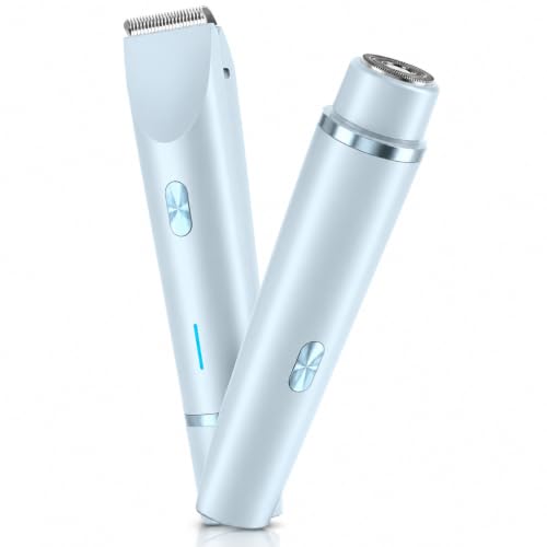IUI Airlisse Bikini Trimmer for Women, 2-in-1 Electric Razor Blue