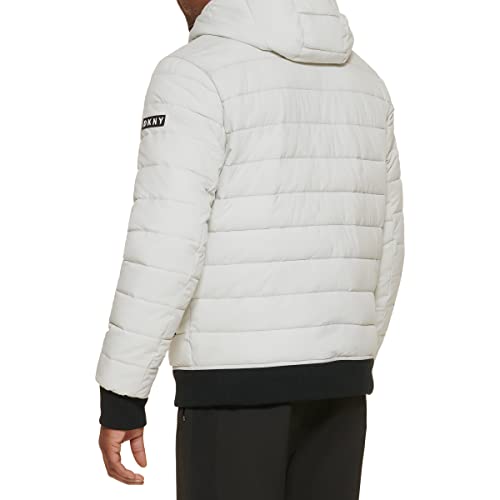 Image of DKNY Men's Quilted Performance Hooded Bomber Jacket