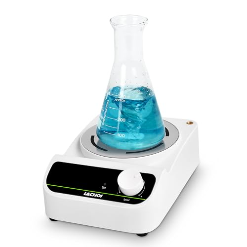 LACHOI マグネチックスターラー 磁気ミキサー 磁気攪拌機 300-1500RPM 撹拌容量5000ml(H₂O) マグネットスターラー ラボ用 スターラー 研究用 スターラー 低粘度液体混合 攪拌子付き 日本語説明書付き マグネチックスターラー