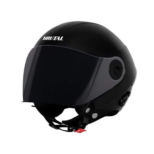 Image of Steelbird SBH-64 Brutal Plus Reflector ISI Certified Open Face Helmet for Men and Women with Extra Smoke Visor