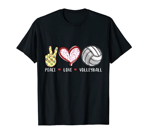 paz amor voleibol regalo niñas niños niños mujeres hombres entrenador Camiseta