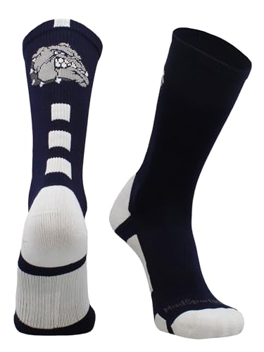 MadSportsStuff Bulldogs Athletic Crew Socks for Football Basketball Boys and Girls
