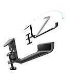 Shinewider All Aluminum Foldable Headphone Holder for Desk, Headset Stand for Desk,Backpack Holder Hook for Desk,Table Bag Hook,Under Desk Clamp Hook for Gaming PC Accessories,Black