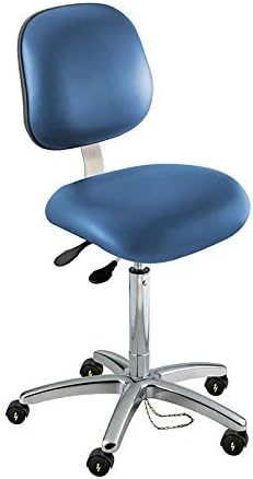 Static-Control Chair, Class 100; Type K, Stat. Diss Vinyl, Blue, Bench H 25-30"