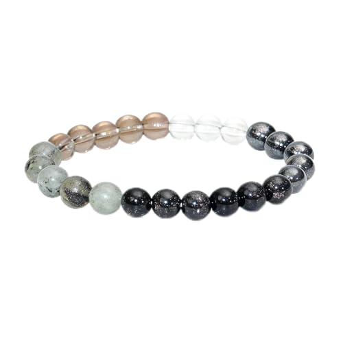 Image of DIDIDOUDOU Natural Obsidian Beaded Bracelet 8mm Round Beads. Relieves Stress Attracts Wealth And Good Fortune Handmade Gemstone Spiritual Healing Jewelry Gift