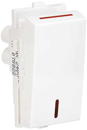 Image of Anchor by Panasonic 65077 Penta Modular 1M 16 AX Polycarbonate One-Way Switch with Neon (White, Pack of 1)
