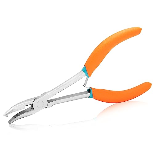 SPEEDWOX Pinze a naso piegate a lunga portata con tronchesi a mascella seghettata Pinze ad anello diviso Pinze da taglio Pinze a molla Strumento per apri anello di salto Pinze portachiavi
