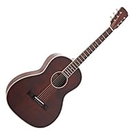 Retro parlour with solid spruce top Reduced-size parlour shaped mahogany and spruce body is ultra-comfortable Equipped with D'Addario EXP-16 strings for warmth and balance Smooth and lightweight feel with a purpleheart topped mahogany neck