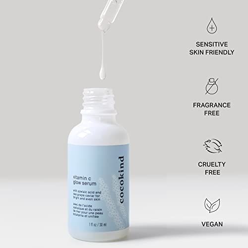 Cocokind Vitamin C Glow Serum With Azelaic Acid And Sea Grape Caviar For Bright And Even Skin, 1 Fl Oz #TOP4