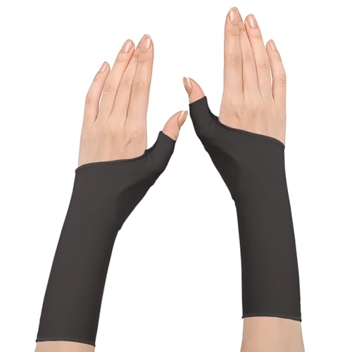 WooTshu Long-Sleeved Breathable Wrist Support Gloves with Silicone Pad – Wrist Braces for Men & Women – Ultimate Support for Joint Strain, Carpal Tunnel, Tendonitis, Arthritis, Sports, Fitness Black M