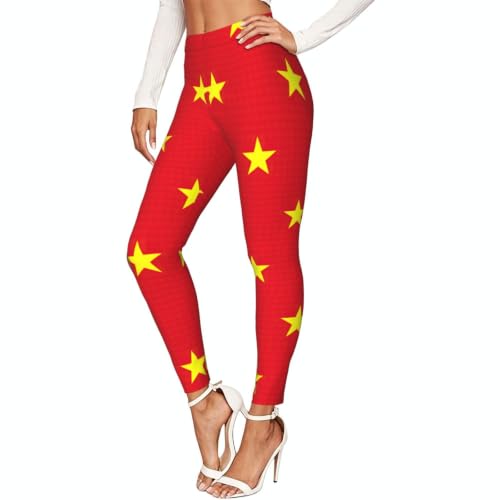 Leggings con bandera vietnamita para mujer y mallas de entrenamiento suave