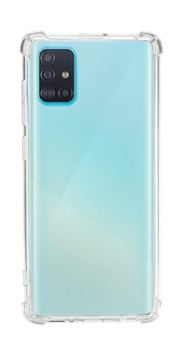 QUITECO Funda Transparente para Samsung Galaxy A51 4G, Carcasa Protectora TPU Silicona, protección Golpes caídas, Esquinas reforzadas
