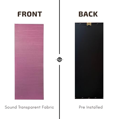 Image of Acoustic Rockwool Sound Absorption Panels 24 inch x 12 inch x 2 inch (Set of 2) | NRC 0.9 Noise Reduction Wall Panels | Rock Wool for Soundproofing Studio, Home & Office (Rosewood)