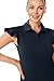 Golf Polo Shirts for Women Ruffles Sleeveless Sports Shirts Button Up Athletic Tank Tops with Collar Quick Dry(S, Navy Blue)
