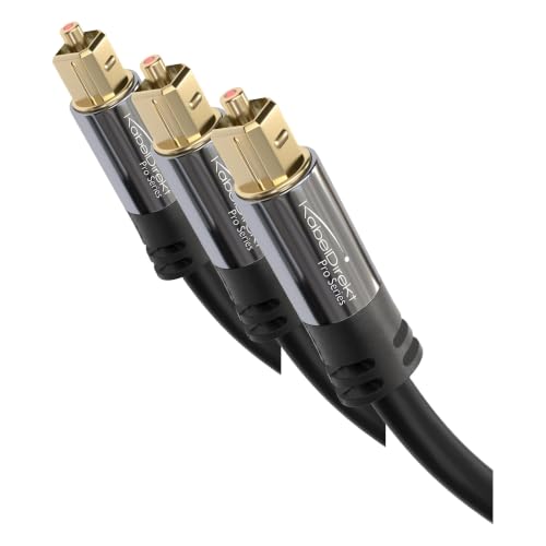 Image of KabelDirekt TOSLINK - Optical Audio Cable - 6ft - Fiber Optic Cord, S /PDIF Digital Audio Optical Cable for Soundbar, Stereo Systems, Home Cinema, Xbox One /PS4 - Designed in Germany (Pack of 3)