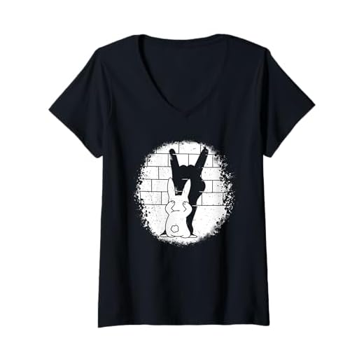 Mujer Conejo Marioneta Sombra Rock En Heavy Metal Diablo Cuernos Música Camiseta Cuello V