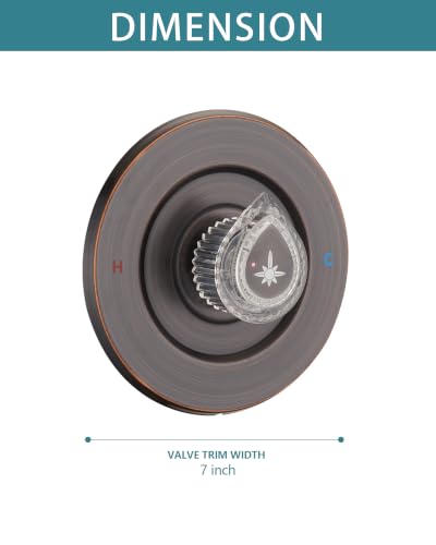Image of Shower Faucet Trim Kit Compatible with Moen Fit Chateau Valve Only, Pull-on Push-off Design Knob Handle, Oil Rubbed Bronze