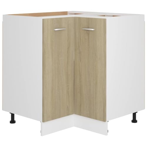 vidaXL Eckunterschrank 2 Regalböden Küchenschrank Küchenzeile Eckschrank Küchenmöbel Einbauküche Schrank Sonoma-Eiche 75,5x75,5x80,5cm Holzwerkstoff vidaXL Eckunterschrank 2 Regalböden Küchenschrank Küchenzeile Eckschrank Küchenmöbel Einbauküche Schrank Sonoma-Eiche 75,5x75,5x80,5cm Holzwerkstoff