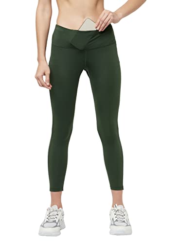 Image of TRUEREVO Sports Leggings for Women-Stretch Dryfit High Waist 7 /8th Gymwear Pants with Back Zipper Pocket-Quick Dry Activewear-Training Tights- for Yoga, Sports, Gym, Workout and Running