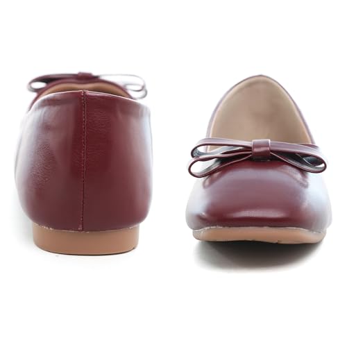 Image of Dear Time Women's Casual Foldable Ballet Flats Square Toe Ballerina Flats Shoes Comfortable