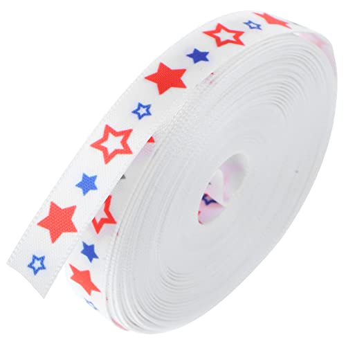 LIFKOME 1roll Patriotic Independence Day Ribbon Yards of American Theme Decorative Craft Ribbon for Projects Wrapping and Festive Decorations