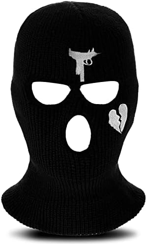 3 Hole Ski Mask Knitted Full Mask Windproof Balaclava Mask Winter Full Face Cover Cycling Mask Neck Warmer for Men Women