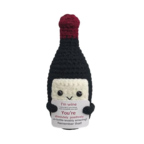 Fouliki Funny Crochet Mini Wine Bottle - Easter for WineLovers,Unique Handmade Emotional Support...