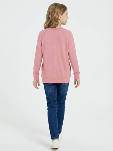 Image of SELINK Girls Big Kids Long Sleeve Striped Color Block Pocket Tees | Casual Loose Fit With Side Pockets,Soft Stretch Polyester Blend For Big Girls Daily&Back To School Wear