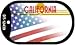 SMART BLONDE California with American Flag Novelty Metal Dog Tag Necklace DT-12439