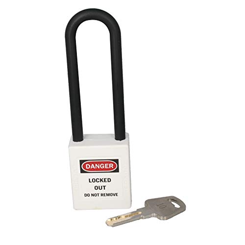 Image of Lockout Tagout Locks Safety Padlock Loto Locks Keyed Alike PA Lock Out Tag Out Steel Shackle Small Luggage Padlocks White 2PCS