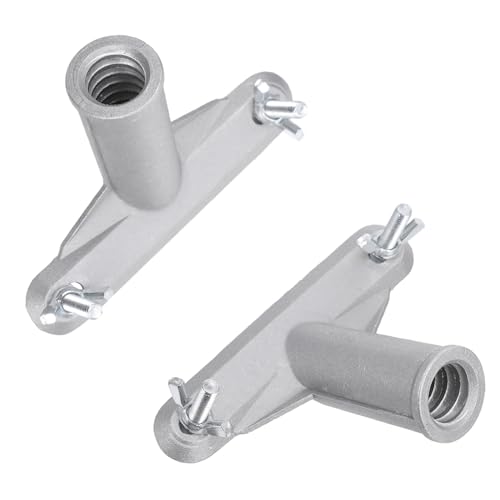 Broom Handle Bracket,5mm Thickness Deck Brush Accessories,Aluminum One-Piece Casting Metal Brackets,Broom Bracket for American Style Threadedd Threaded Tip Replacement (2)