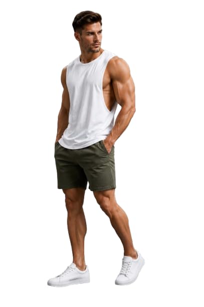 Men's Cotton Deep Armhole Tank Top Gym Vest Sleeveless Stringer-picture-29