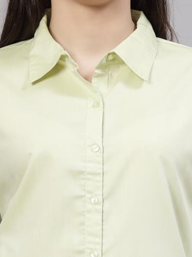 Image of Style Quotient Women Solid Chambrey Regular Formal Shirt
